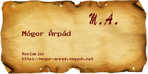 Mógor Árpád névjegykártya